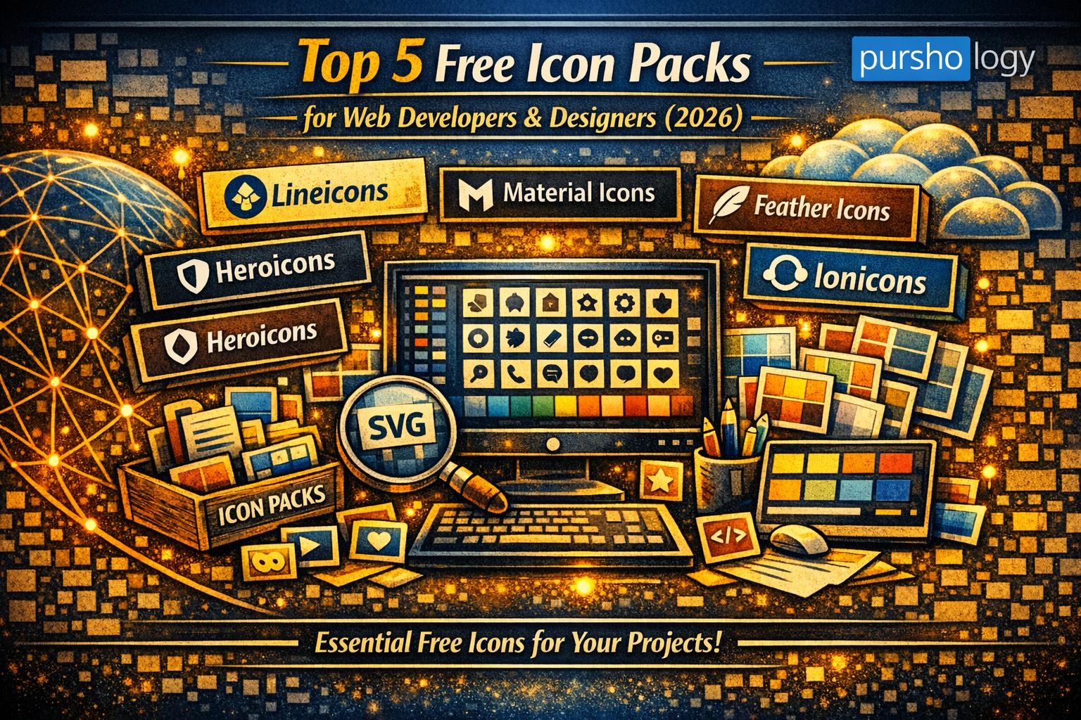 Top 5 Free Icon Packs for Web Developers & Designers (2026 Guide)