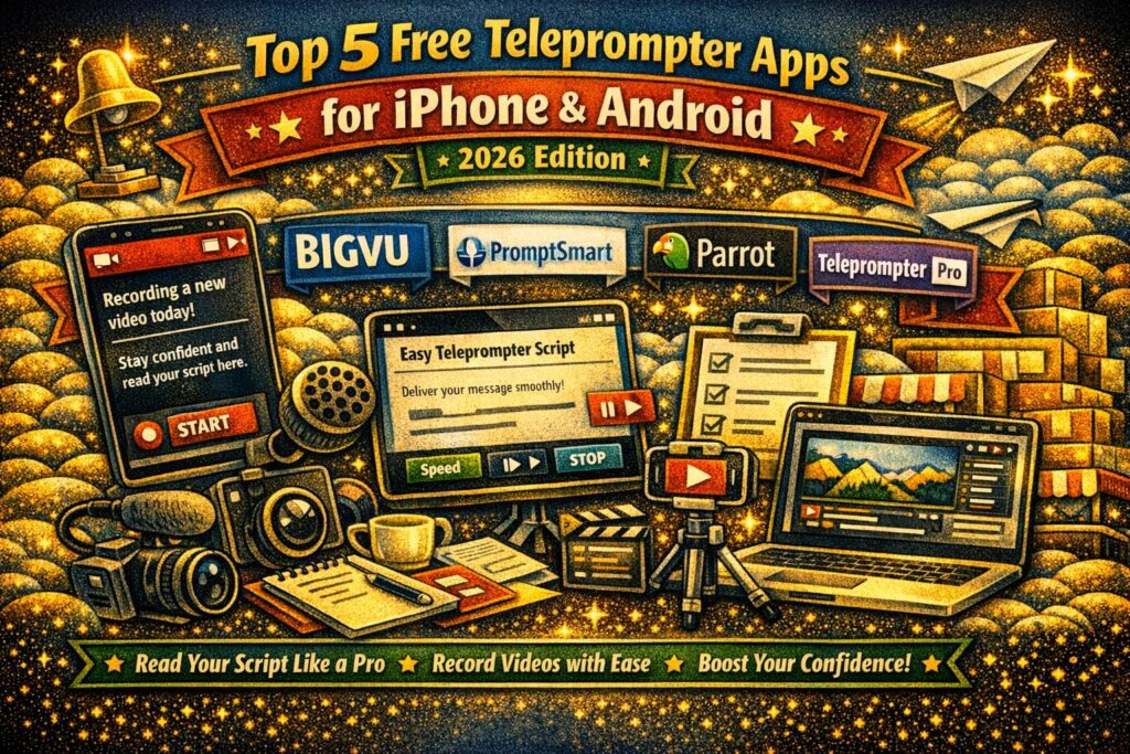 Top 5 Free Teleprompter Apps for iPhone & Android (2026 Edition)