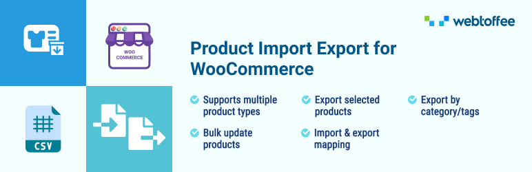 Product import export for woocommerce