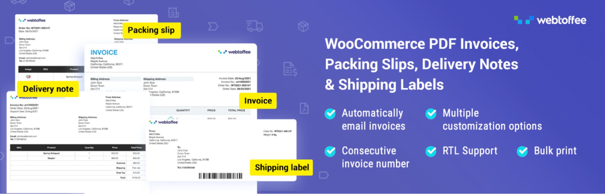 woocommerce pdf invoices