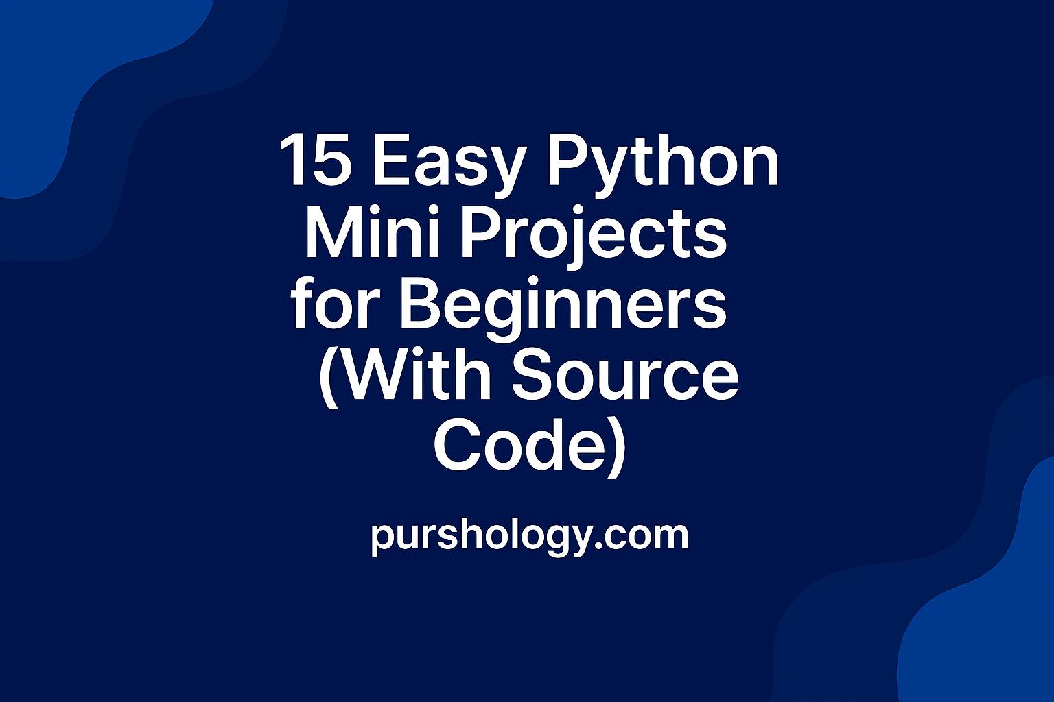 15 Easy Python Mini Projects for Beginners (With Source Code)