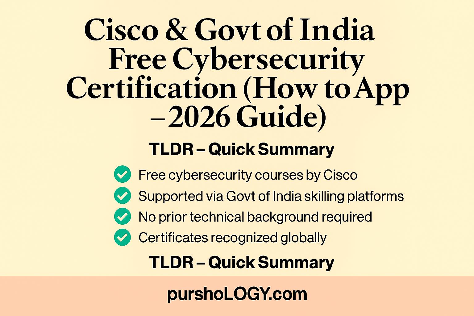 Cisco & Govt of India Free Cybersecurity Certification (How to Apply – 2026 Guide)