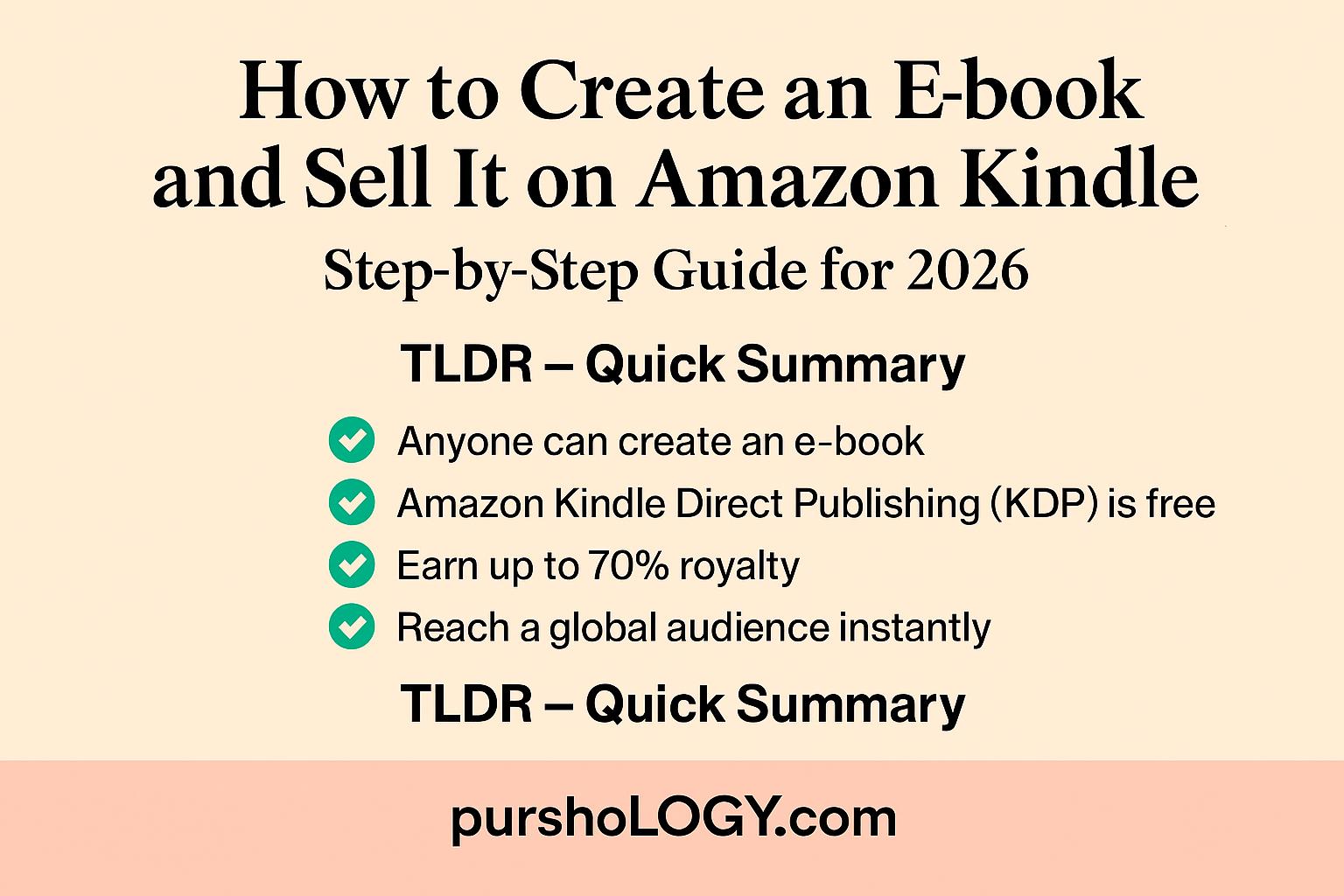 How to Create an E‑book and Sell It on Amazon Kindle (Step‑by‑Step Guide for 2026)