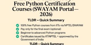 IIT & NPTEL Free Python Certification Courses (SWAYAM Portal Guide – 2026)