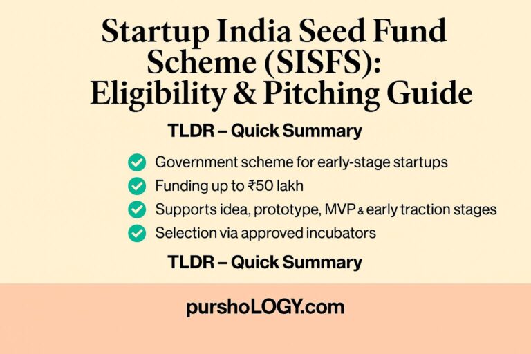 Startup India Seed Fund Scheme (SISFS): Eligibility & Pitching Guide – 2026