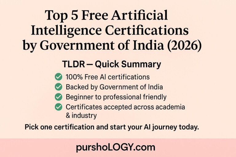Top 5 Free Artificial Intelligence Certifications by Government of India (2026)