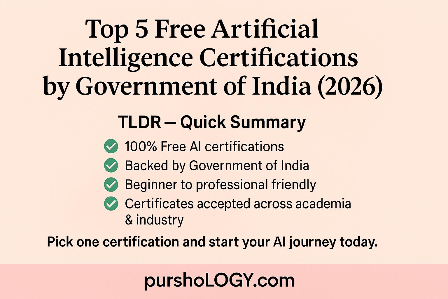 Top 5 Free Artificial Intelligence Certifications by Government of India (2026)