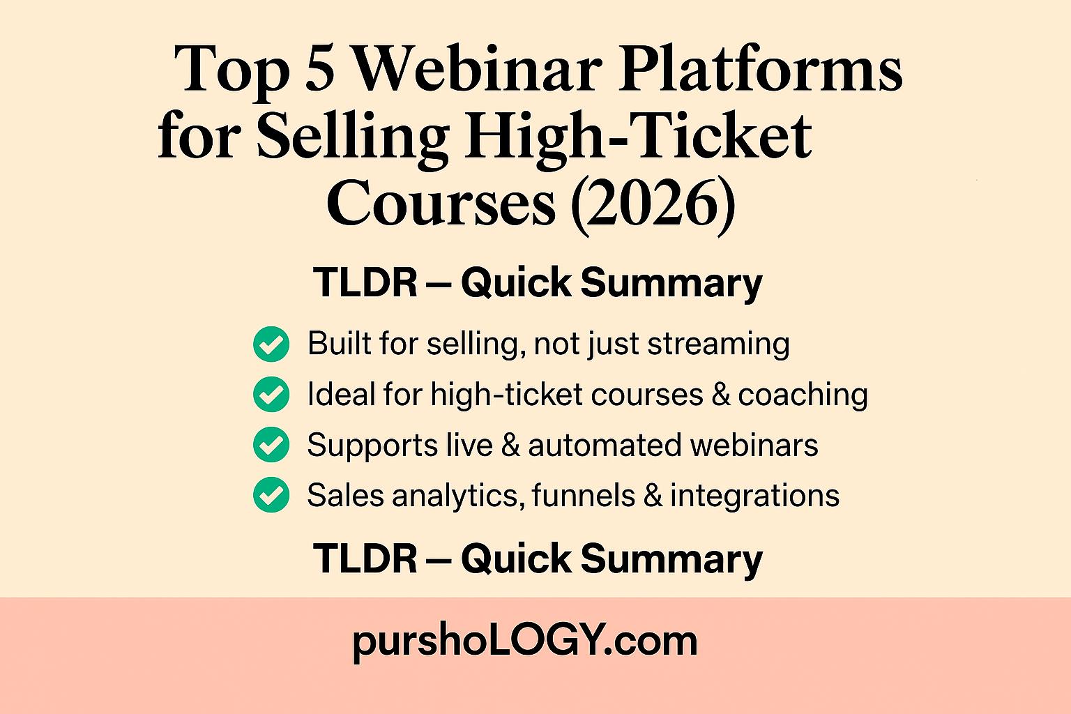 Top 5 Webinar Platforms for Selling High‑Ticket Courses (2026)