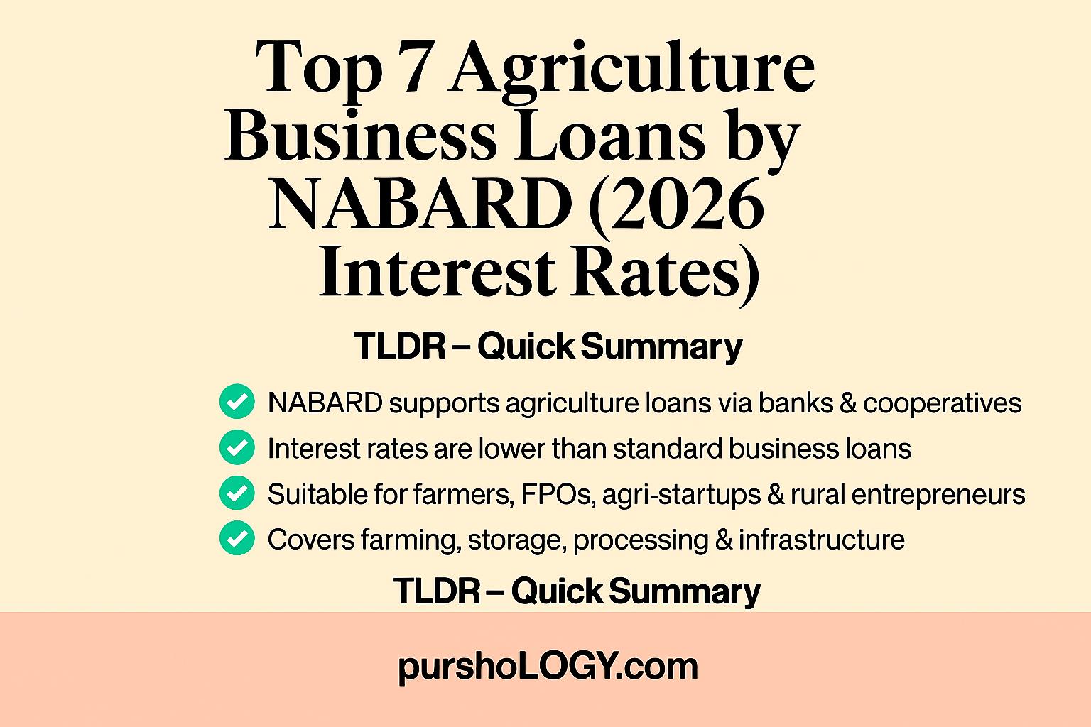 Top 7 Agriculture Business Loans by Nabard (2026 Interest Rates)