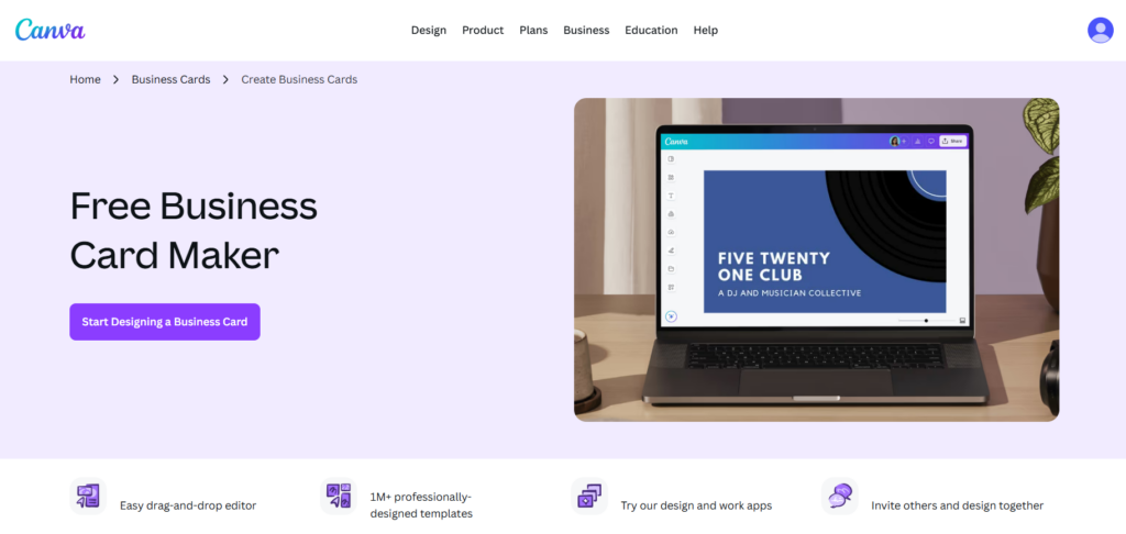Canva Free Business Card Maker