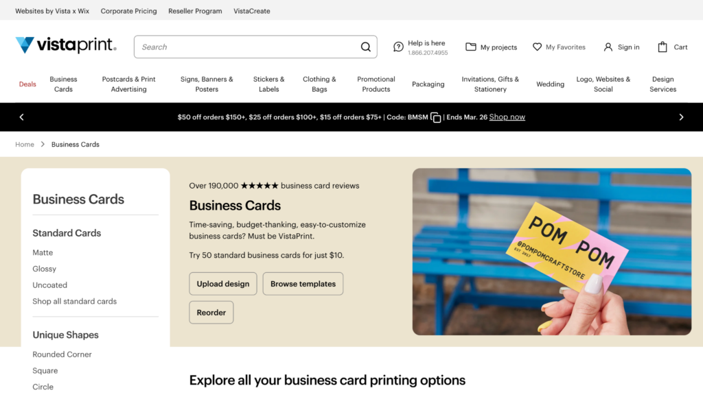 Vistaprint business card