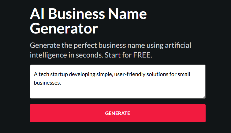 perfect AI business name generator