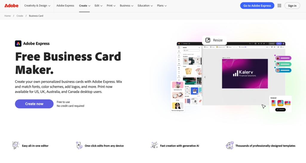 Adobe Express Free Business Card Maker