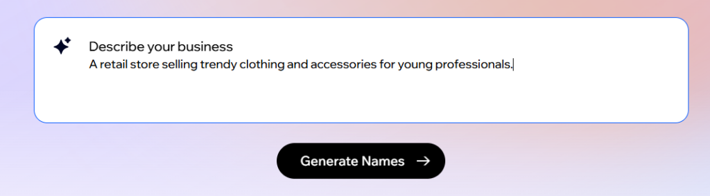 how to use wix ai business name generator