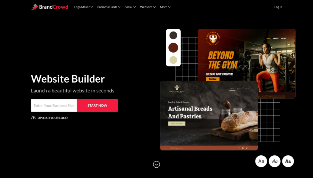 BrandCrowd website builder