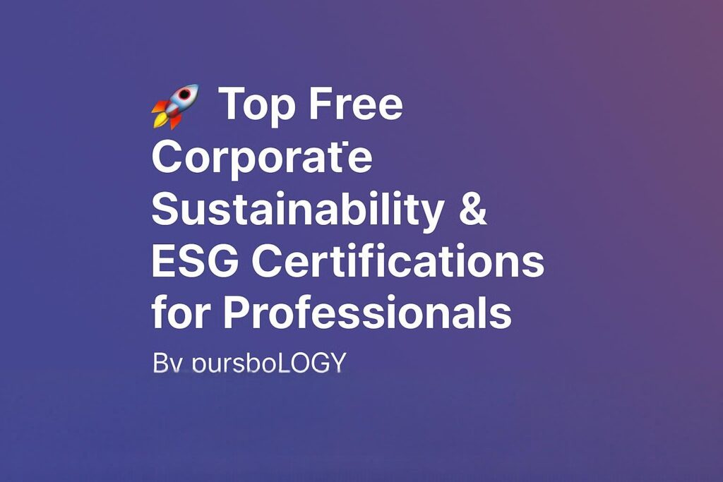 🌱 Free Corporate Sustainability & ESG Certifications for Professionals (2026 Guide)
