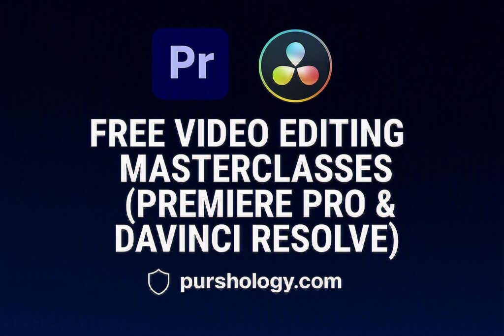 Free Video Editing Masterclasses (Premiere Pro & DaVinci Resolve) – Complete Guide (2026)