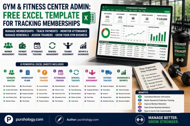 Gym & Fitness Center Admin: Free Excel Template for Tracking Memberships