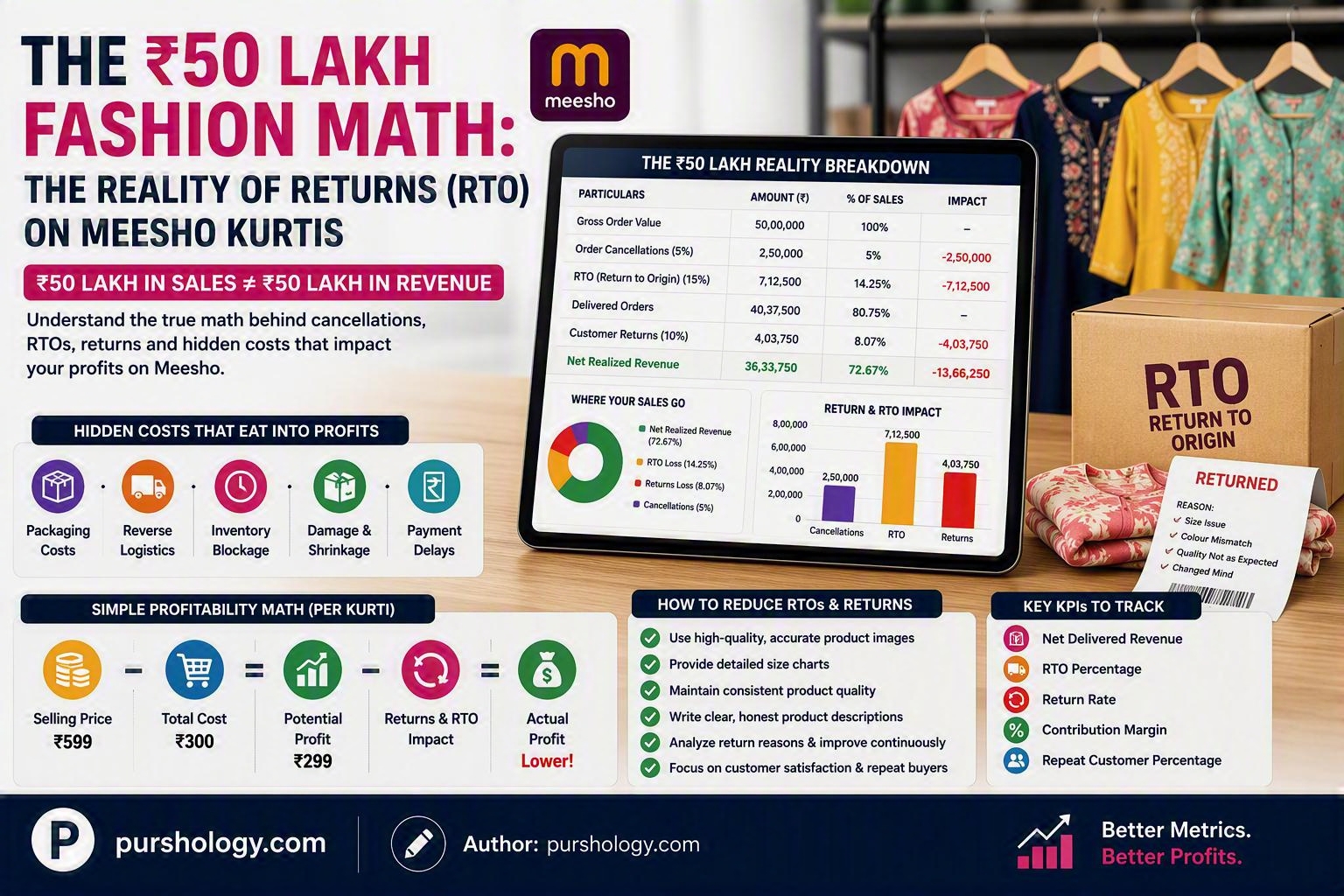 The ₹50 Lakh Fashion Math- The Reality of Returns RTO on Meesho Kurtis - purshoLOGY The ₹50 Lakh Fashion Math: The Reality of Returns (RTO) on Meesho Kurtis
