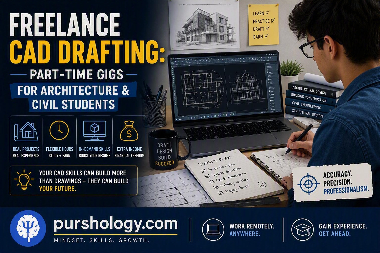 Freelance CAD Drafting- Part-Time Gigs for Architecture Civil Students - purshoLOGY Freelance CAD Drafting: Part-Time Gigs for Architecture & Civil Students