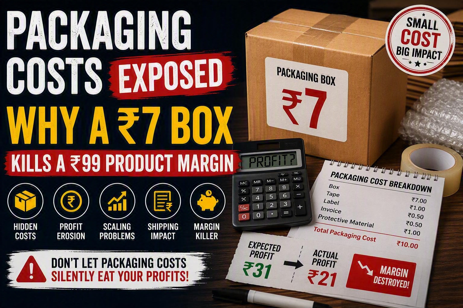 Packaging Costs Exposed: Why a ₹7 Box Kills a ₹99 Product Margin