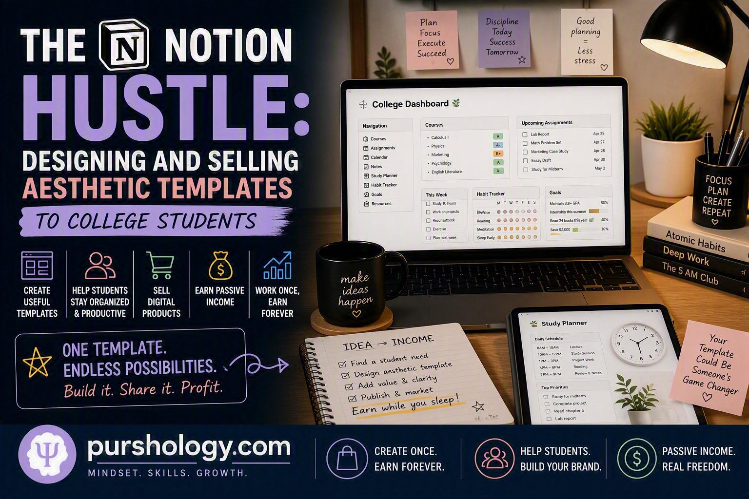 The Notion Hustle- Designing and Selling Aesthetic Templates to College Students - purshoLOGY The Notion Hustle: Designing and Selling Aesthetic Templates to College Students