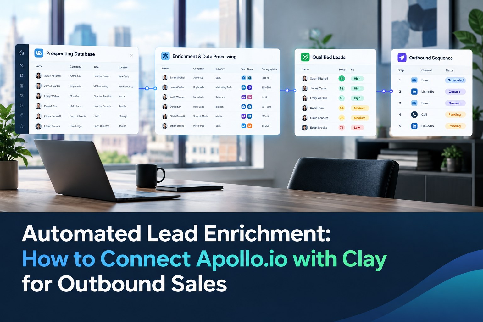 Apollo Clay Automated Lead Enrichment Workflow - purshoLOGY Apollo.io and Clay automated lead enrichment workflow for outbound sales