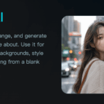 Side-by-side portrait of a woman in a city, showing AI image-to-image edit (left original, right enhanced).