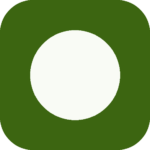 Rounded green square app icon with a centered white circle
