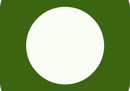 Rounded green square app icon with a centered white circle