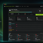 Hero image: dark dashboard interface showing progress tracking with a neon-tinged border and the text 'Track your progress' on the left side.