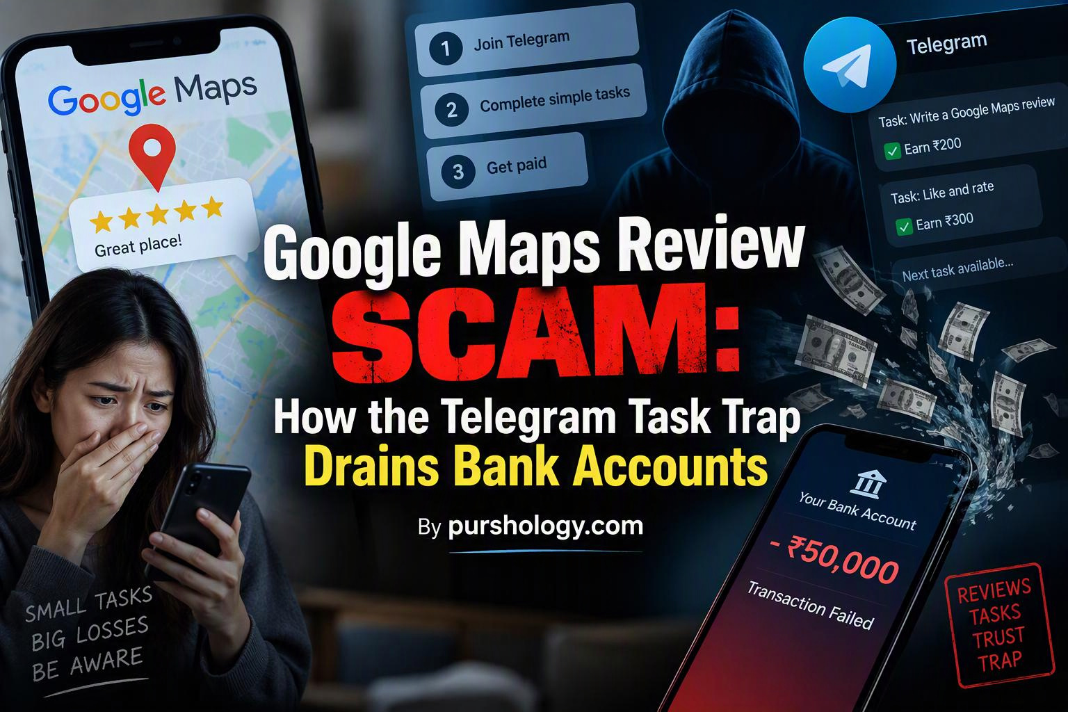The Google Maps Review Scam- How the Telegram Task Trap Drains Bank Accounts - purshoLOGY The 'Google Maps Review' Scam: How the Telegram Task Trap Drains Bank Accounts