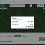 Repair preview modal over a map editing interface showing area, vertices, and bytes with Cancel and Apply repair buttons.