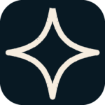Four-point white star/sparkle icon on a dark navy rounded square background