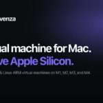 Kyzenza logo with the headline: 'Virtual machine for Mac. Native Apple Silicon' and subtext about running macOS & Linux ARM VMs on M1–M4 (kyzenza.com).