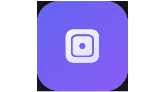 Purple rounded-square app icon with a white nested square and central dot
