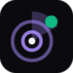 Abstract target/radar icon with purple concentric rings and a green marker on a dark background, suggesting tracking or navigation tool.