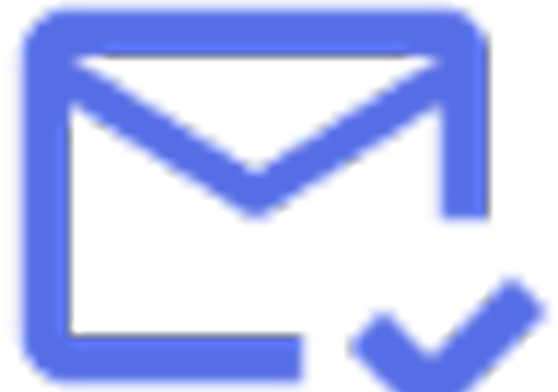 Blue envelope icon with a checkmark, signaling that email has been sent or verified.