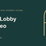 Promo banner: 'Hotel Lobby AI Video' with a gold arched window on teal background; hotellobbyaivideo.io