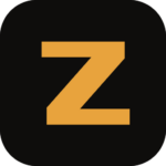 Orange letter Z logo centered on a black rounded-square background, suggesting a brand mark.